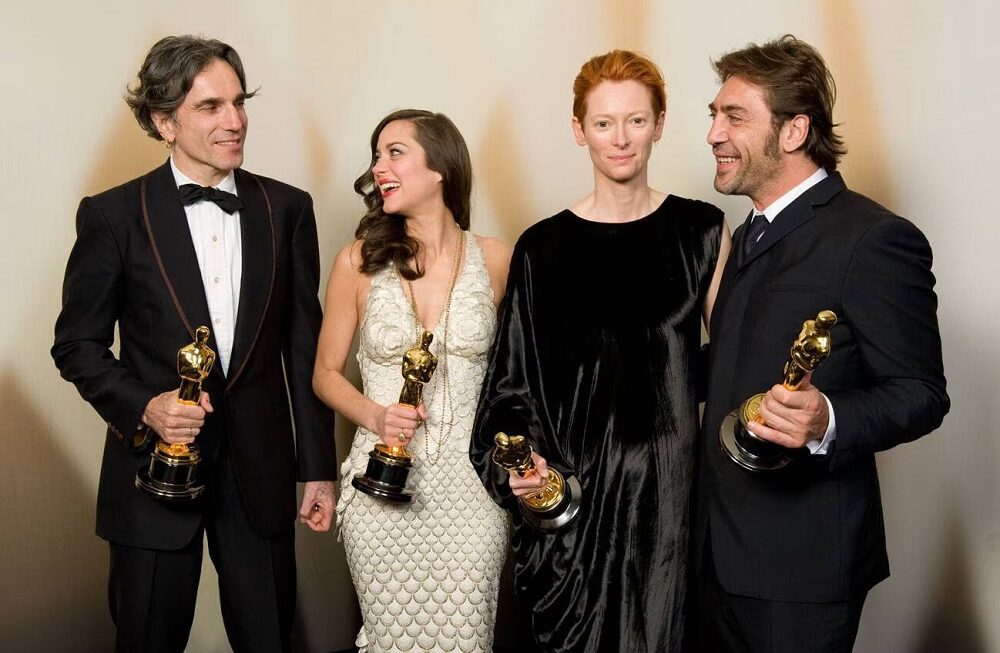 2007 Oscars Acting Winners: Daniel Day-Lewis, Marion Cotillard, Tilda Swinton & Javier Bardem